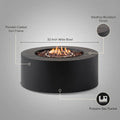 32 In. W X 13.5 In. H Iron Propane Gas Burning round Outdoor Patio Fire Pit in Dark Grey