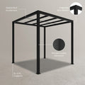 8 Ft. X 8 Ft. Matte Black Aluminum Pergola