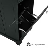 Black 48.5 In. Outdoor Kitchen Island Grill Cart with Wood Tabletop and Storage Cabinet