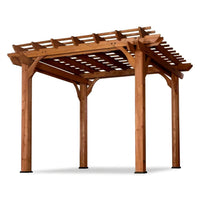10 Ft. X 10 Ft. Traditional All Cedar Wood Outdoor Patio Pergola Shade Structure — Studio Shot