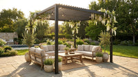8 Ft. X 8 Ft. Matte Black Aluminum Pergola — Lifestyle